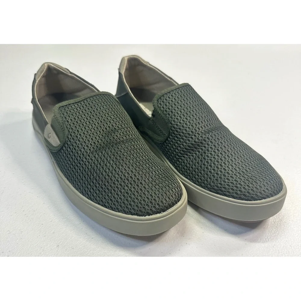 OluKai Lae'ahi Men's Slip On Mesh Sneakers Dark Olive Green 10443-NQNQ Size 9.5